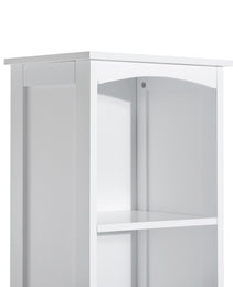 Bathroom Storage Cabinet, Free Standing Bathroom Storage Unit, Tall Linen Tower with 3-Tier Shelves and Drawer, White