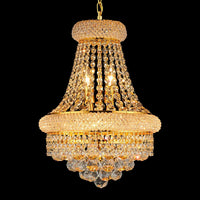 Gold Crystal Chandeliers for Dining Room，12-Lights D22 Inch