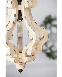 Farmhouse Chandelier, Dilapidated White Chandelier French Country Wood Chandelier