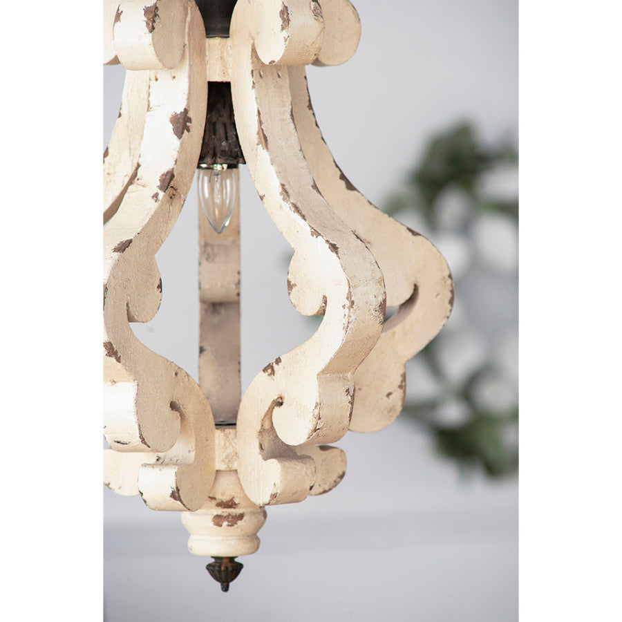 Farmhouse Chandelier, Dilapidated White Chandelier French Country Wood Chandelier