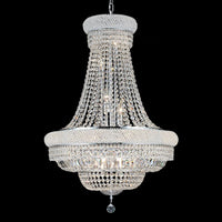 Gold Crystal Chandeliers for Dining Room，12-Lights D22 Inch