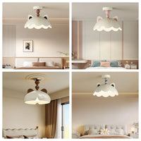 Children's Room Cat Ear Chandeliers Cream Style Eggshell Bedroom Lamps Romantic Warm Princess Room Girl Boy Bedroom Chandelier