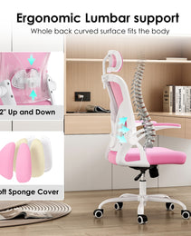 Ergonomic Office Chair, Home Office Desk Chair With Headrest, High Back Computer Chair With Armrests And Adjustable Lumbar Support For Home Office Study Room, Black