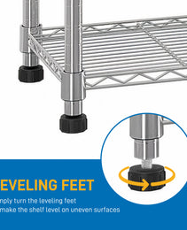 62.9''W Adjustable Storage Shelves NSF Wire Shelving Unit Multiple Rows Shelving For Storage Rack Shelves For Storage Heavy Duty Garage Shelf Pantry Shelves Kitchen Shelving,