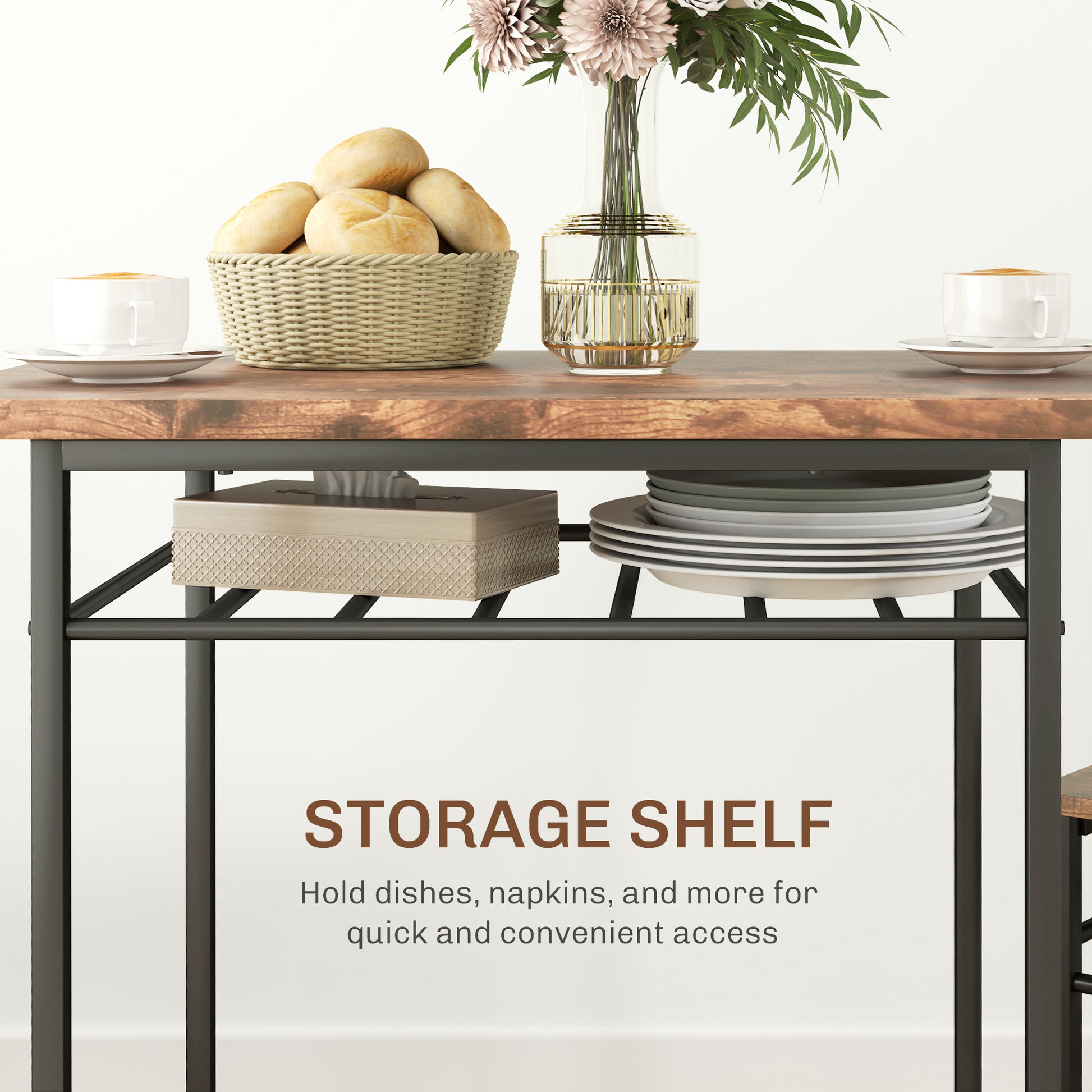3-Piece Small Dining Table Set for 2