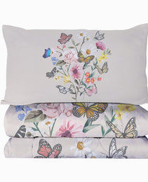 Butterfly Flower Comforter Light Pink Bedding Sets Twin For Girls Women, 1 Soft Comforter And 2 Pillowcases Suit For All Season Use
