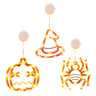 Set Of 3 Pack Halloween Window Light Spider Witch Hat Pumpkin With Orange Light Hanging Halloween Decoration Light With Suction Cup Hanging Holes - CJDS - FC
