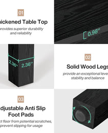 Wood Dining Table Modern Kitchen Table For Dining Room Living Room, 2-4 People Dining Room Table Square Dinner Tables With Wooden Legs Thick Top