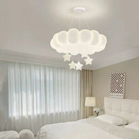 ‌Modern Creative Cloud LED Ceiling Light Circular Chandelier for Living Room Restaurant Bedroom Kids Room Home Decor Lighting
