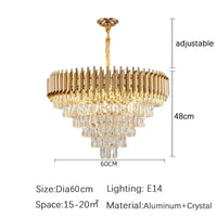 Luxury Crystal Ceiling Chandelier Lighting Modern Living Room Lights Lustre Indoor Bedroom Home Decor Led Hanging Pendant Lamp