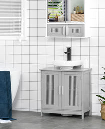 Under Sink Pedestal Storage Bathroom Cabinet, Gray