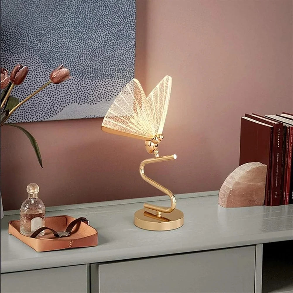 【~ New FDDT】Butterfly Decorative Lamp 6W LED Desk Lamp for Living Room Modern Floor Lamp for Bedroom EU Plug White Light