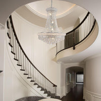 Modern Crystal Chandeliers Light Fixture,11-Light Empire Style K9 Crystal Chandeliers for Entryway, Chrome Finish Luxury Chandeliers for Living Room Bedroom Stairway Foyer Hallway D23.6