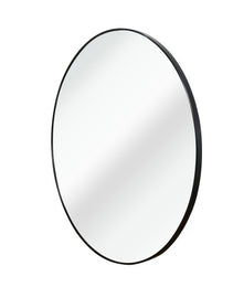 Black  16 Inches Metal Round Bathroom Mirror