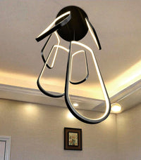 Modern LED Chandeliers for Foyer Entryway High Ceiling Long Staircase Chandeliers Dimmable Dimmable Flush Mount High Villa Foyer 2700K-6000K