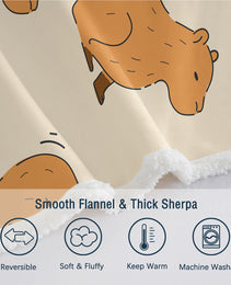 Capybaras Blanket Gift For Girls Boys Kids Animals Lovers Soft Blankets Cutes Capybara Cozy Throws, Capybaras Blanket For Couch Sofa Bedroom Camping Travel