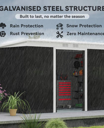 Metal Outdoor Storage Shed, Tool House With Double Lockable Doors For Backyard, Patio, Lawn, Garage, Dark Gray,Please Note The Dimensions And Weight In The Package Details Before Shipping.