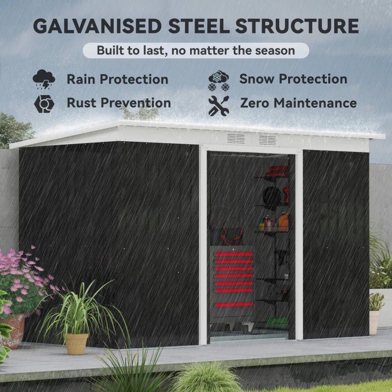 Metal Outdoor Storage Shed, Tool House With Double Lockable Doors For Backyard, Patio, Lawn, Garage, Dark Gray,Please Note The Dimensions And Weight In The Package Details Before Shipping.