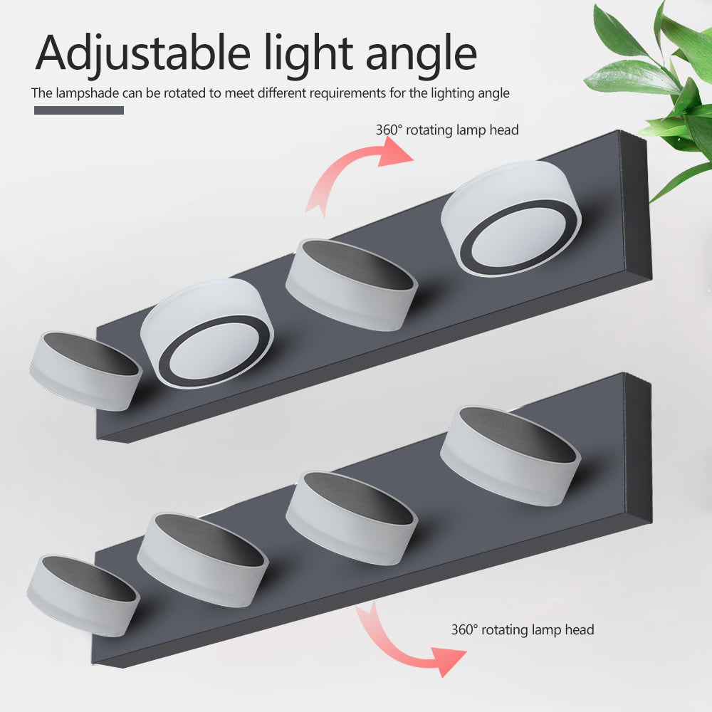 29in  Modern 4-Light LED Vanity Light, Sleek Black Bathroom Wall Light Fixture For Mirror, Shower, And Bathroom Decor