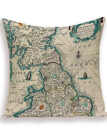 New Retro Toss Pillow Case European World Map Cushion Cover Seat Sofa Covers Morocco Linen House Home Decor Throw Pillows Cases