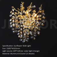Modern Luxury Crystal Wall Lamp Living Room Bedroom Bedside Lamp Background Wall Villa Home Indoor Lighting Decoration LED Light