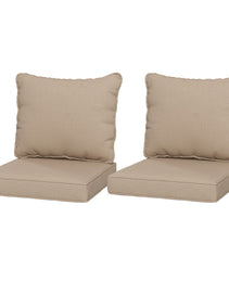 4 Patio Chair Cushions with Seat & Backrest, Fade Resistant Seat Replacement Cushion Set, Beige