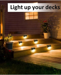 8 Pack New Solar Deck Lights Outdoor Waterproof LED Steps Lamps For Stairs Fence