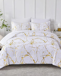 Marble White Duvet Cover Set