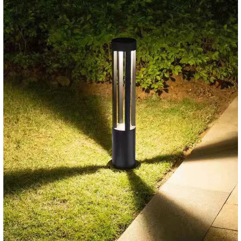 Modern LED Bollard Lawn Light, Waterproof Outdoor Post Pathway Lamp, Aluminum Garden Landscape Light for Yard Walkway Decoration