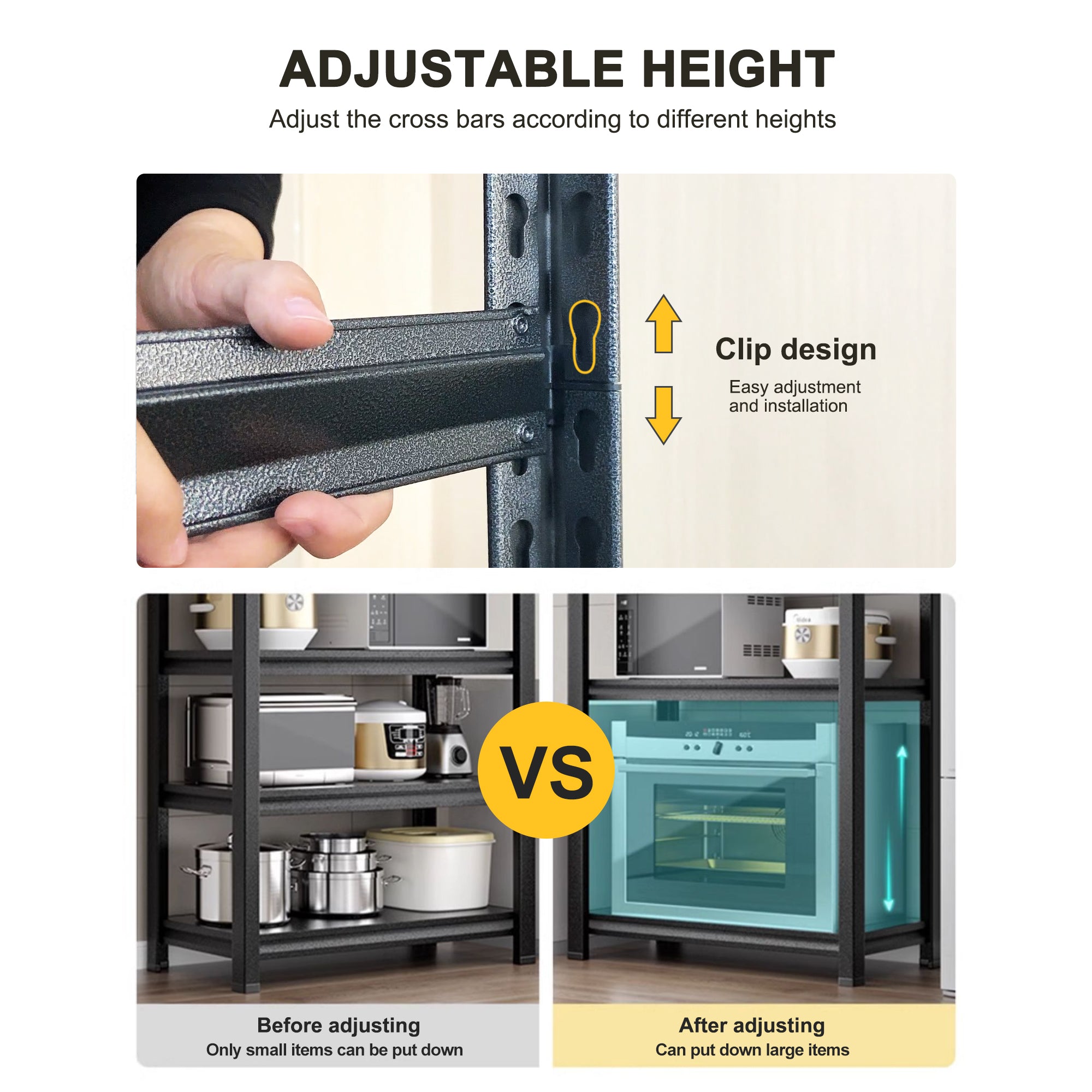 Storage Shelves 5 Tier Heavy Duty Metal Shelving Unit Adjustable Shelving Units And Storage Rack Kitchen Garage Shelf H72 X W47.2 X D23.6