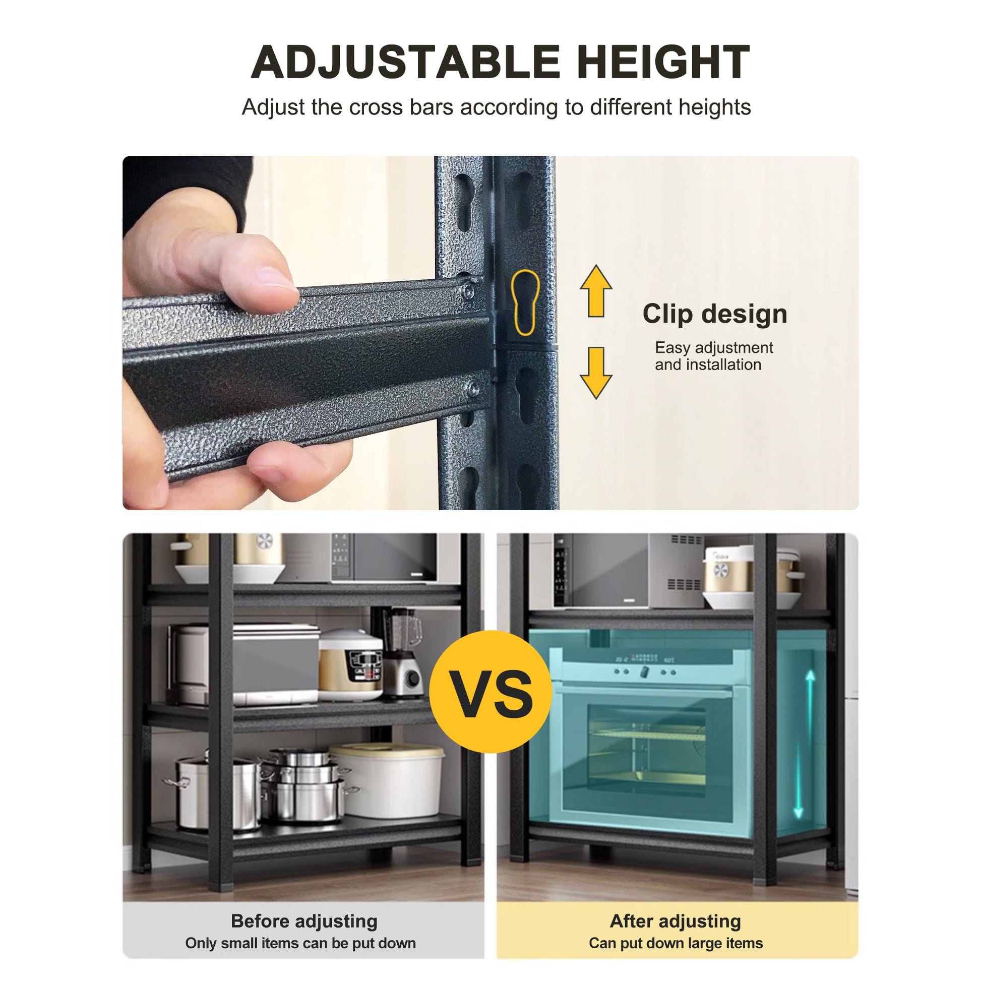 Storage Shelves 5 Tier Heavy Duty Metal Shelving Unit Adjustable Shelving Units And Storage Rack Kitchen Garage Shelf H72 X W47.2 X D23.6