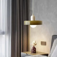 Modern Nordic Glass Pendant Light with LED Macaron Color Chandelier for Dining Room Bedroom Kitchen Hanging Lamp
