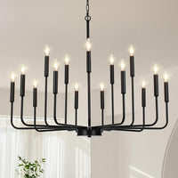 Gold Chandeliers for Dining Room Light Fixture，D44 Inch