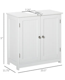 Bathroom Vanities, Bathroom Sink Cabinets With U-Shape Cut-Out And Adjustable Internal Shelf, White