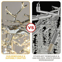 Modern Chandelier 47.2 In. 14-Lights Silver Luxury Crystal Linear Chandelier for Dinning Room, Kitchen Island, Foyer
