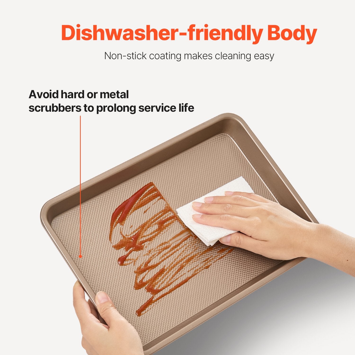 Baking Pan Set 3-Piece Nonstick Carbon Steel Bakeware Set With Silicone Handle