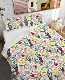 Floral Quilt 3 Pieces Microfiber Quilt Sets Lightweight Bedspreads Botanical Coverlets Quilt Bedding Set All Season Quilts