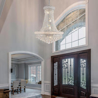 Modern Crystal Chandeliers Light Fixture,11-Light Empire Style K9 Crystal Chandeliers for Entryway, Chrome Finish Luxury Chandeliers for Living Room Bedroom Stairway Foyer Hallway D23.6