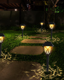 6Pack Solar Powered Stake Light Outdoor Decorative Landscape Lamp IP45 Waterproof Auto On Off Outdoor Light For Pathway Garden Yard Patio