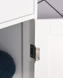 Slim Bathroom Storage Cabinet, Tall Bathroom Cabinet, Narrow Linen Tower with Acrylic Door, Drawer and Shelves, White