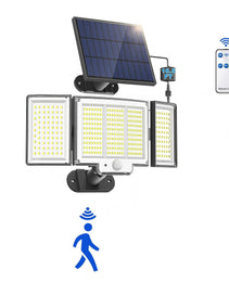 1,2 Pack Solar Lights Outdoor 348 LED Motion Sensor Lights With Remote Control  3 Head Waterproof