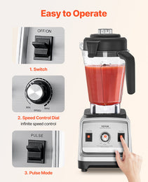 85 Oz 1400W Blender For Smoothies Food Processing Blender For Kitchen