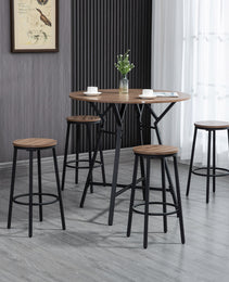 5-Piece Bar Table And Chairs Set, Space Saving Dining Table & 4 Stools