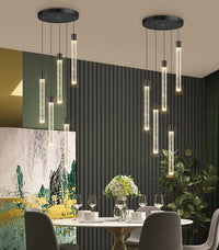 35-Light Long Large Modern Led Crystal Chandeliers Modern Spiral Chandeliers High Ceilings Chandelier for Staircase Foyer Chrome