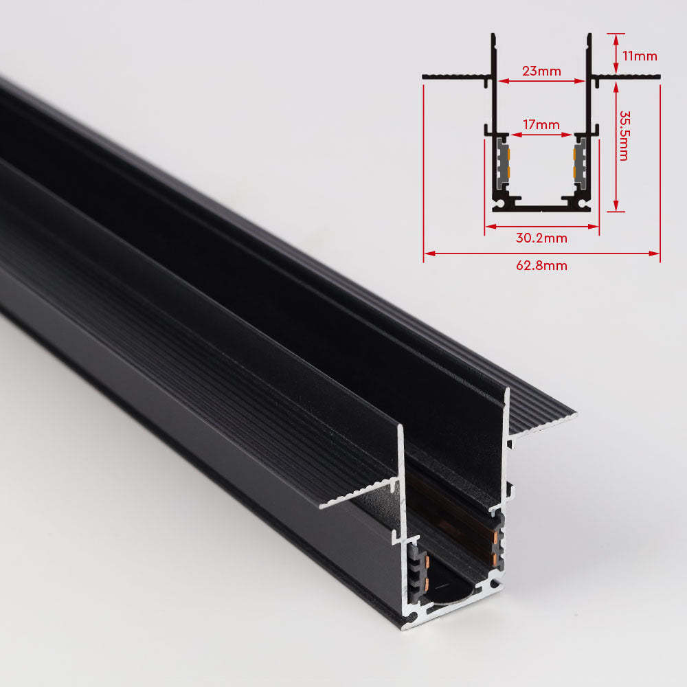 Milight Track magnetic blackStyle Flush Mounted - 1M - AMMR20F15B