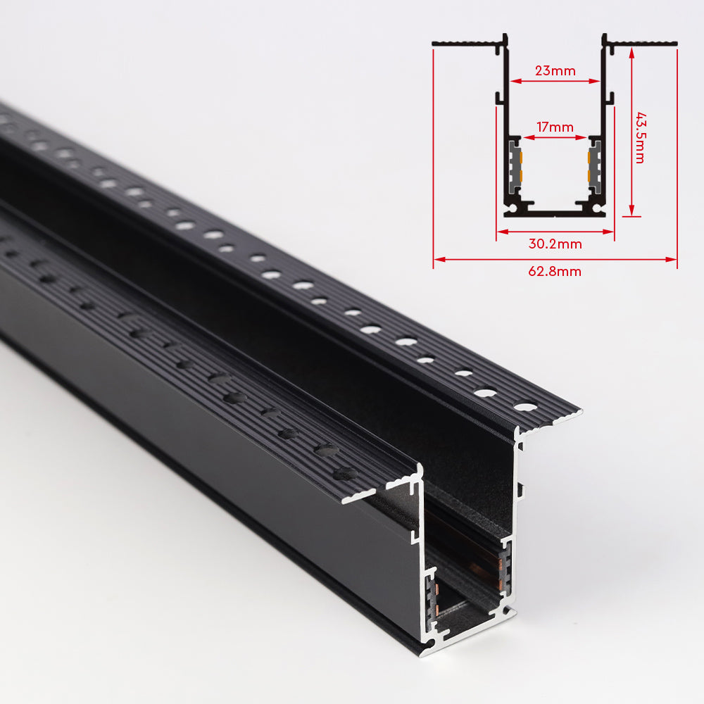 Milight Plastering Mounted Magnetic Rail 1M - AMMR20P15B