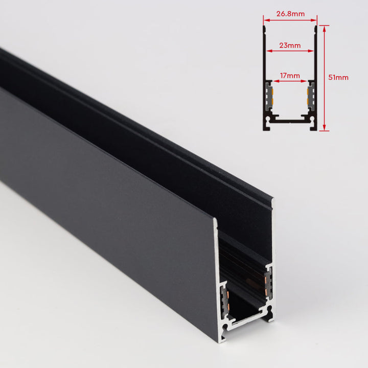 Milight - Track magnetic black surface mounted 2M - 6.6ft - AMMR20S15C00