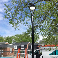 Post Top Area Light - Die-Cast Alluminum CCT 100-277ACV - Black - 75W/100W/150 Watts