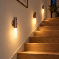 Rechargeable Motion Sensor Wall Light – Magnetic Wooden Sconce