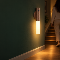 Rechargeable Motion Sensor Wall Light – Magnetic Wooden Sconce